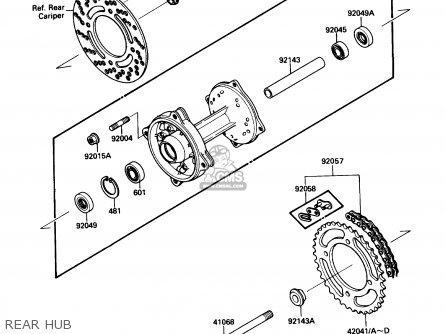 REAR HUB - KX80-N1 1988 USA