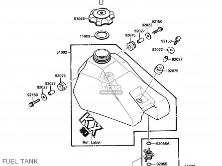 FUEL TANK - KX80-N1 1988 USA