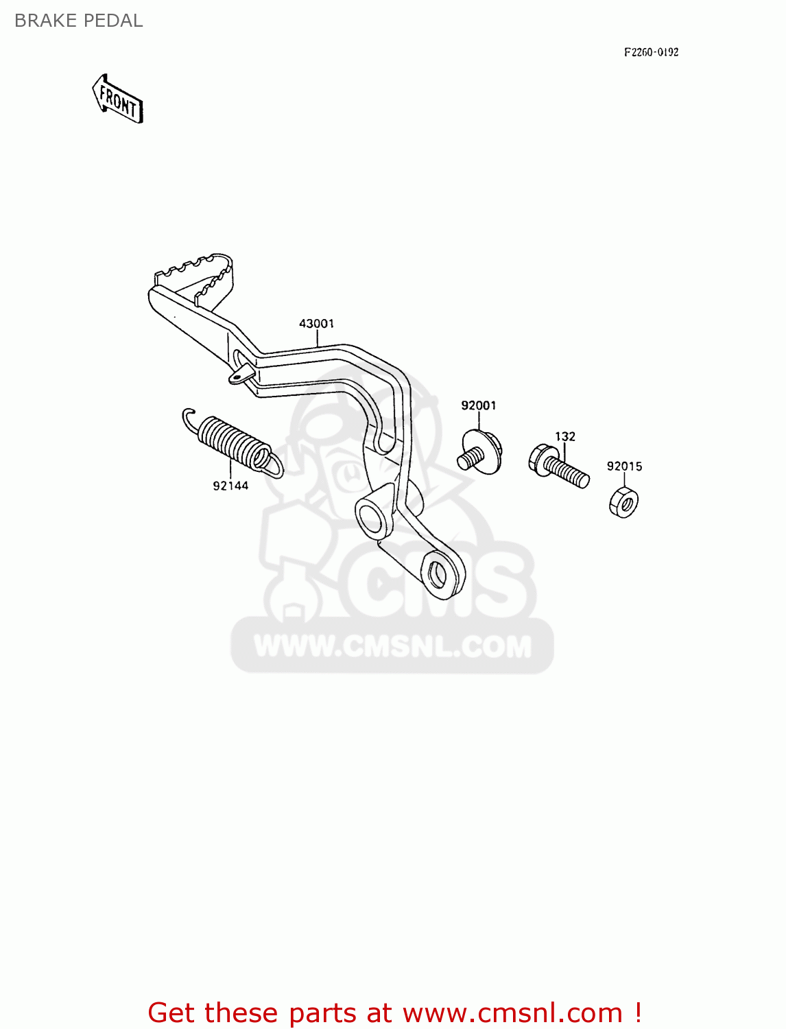 BRAKE PEDAL KX80-N2 1989 AL