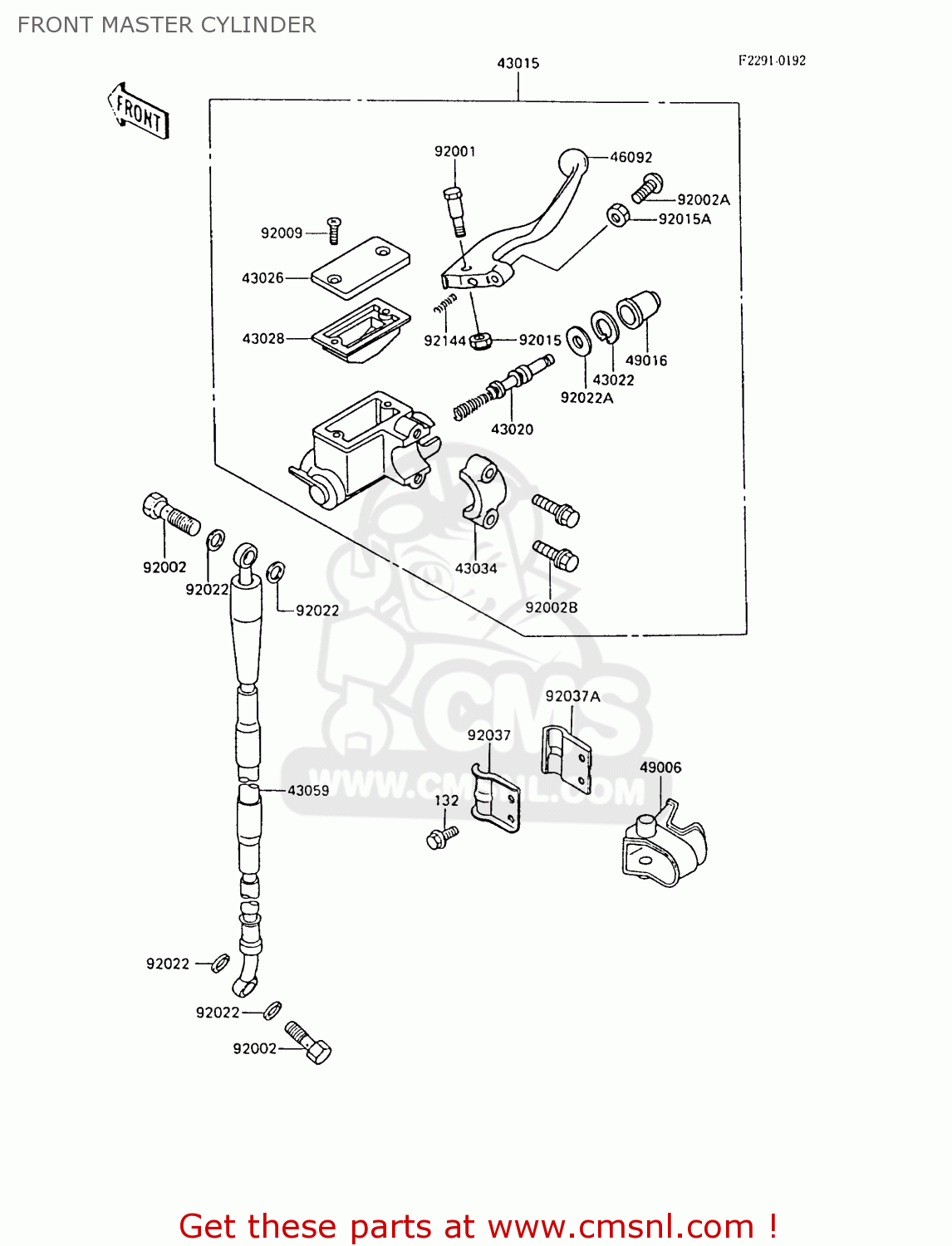 FRONT MASTER CYLINDER KX80-N2 1989 AL