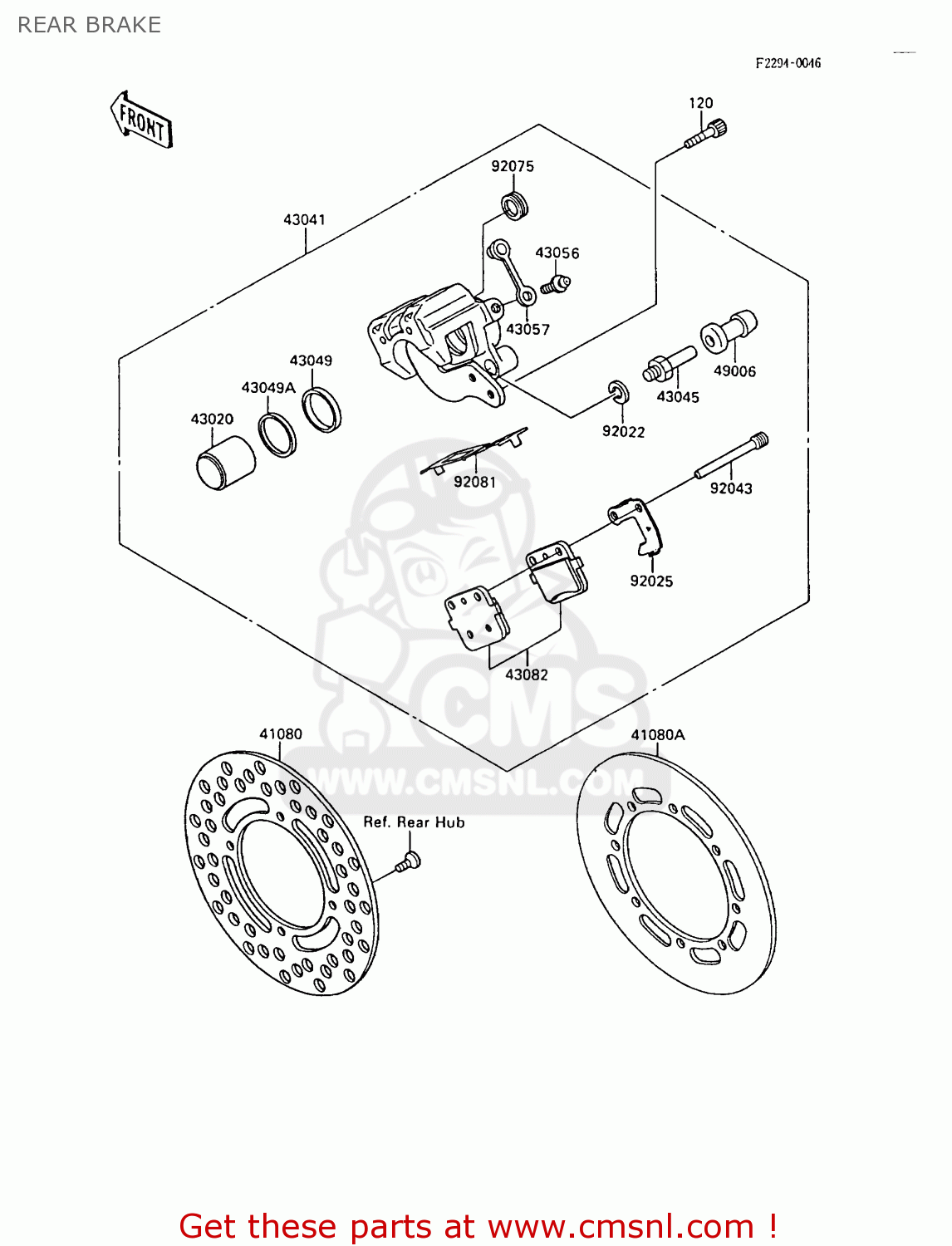 REAR BRAKE KX80-N2 1989 AL