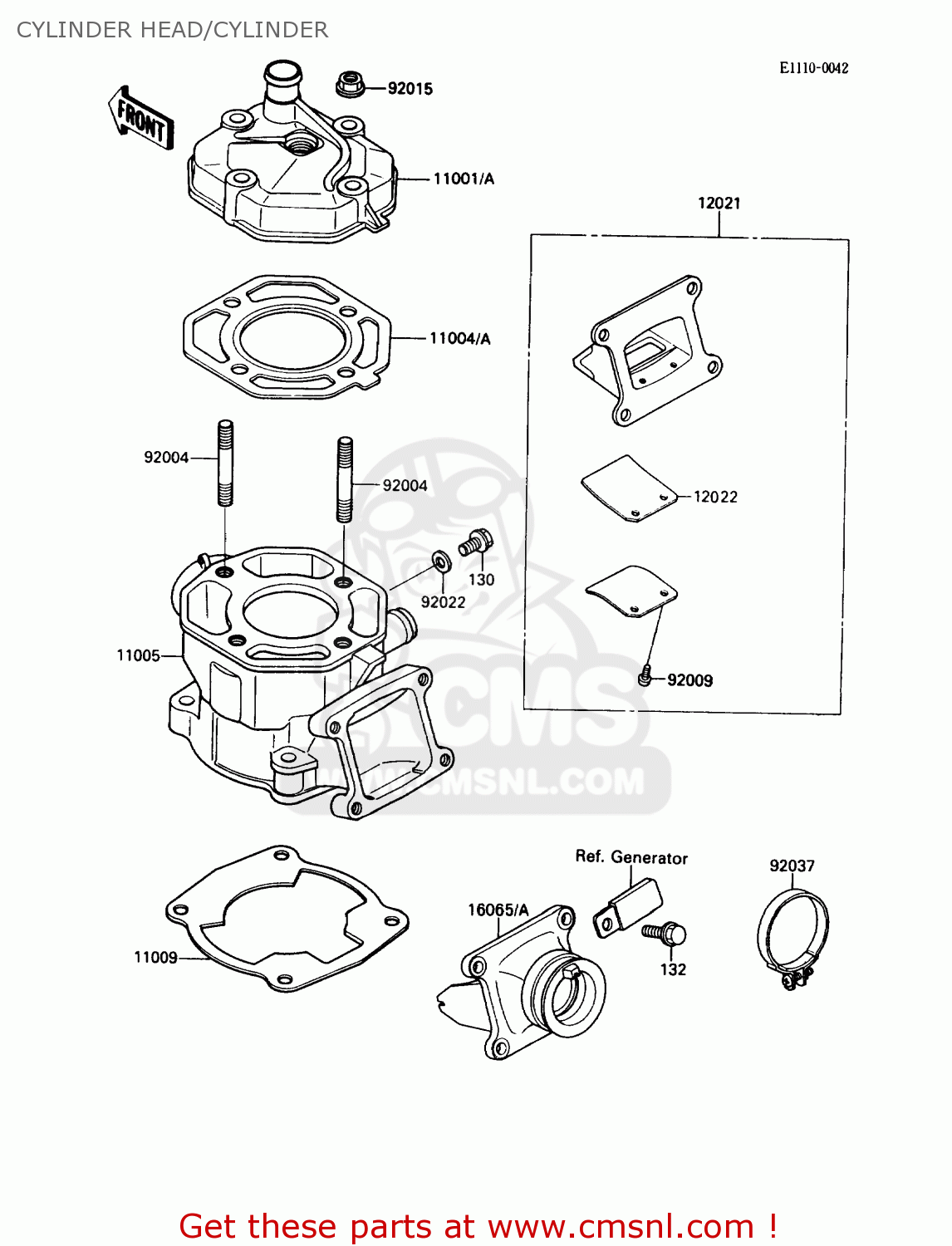 CYLINDER HEAD/CYLINDER KX80-N2 1989 USA CANADA