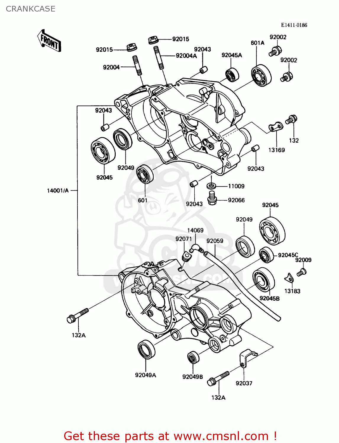 CRANKCASE KX80-N2 1989 USA CANADA