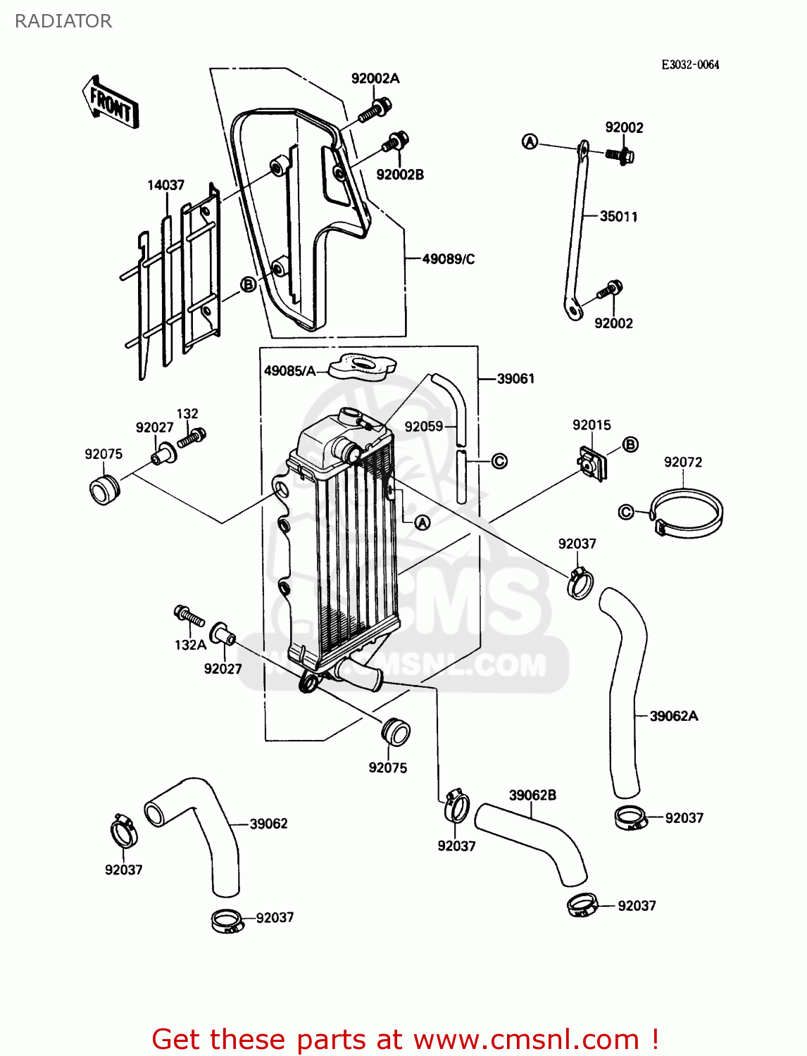 RADIATOR KX80-N2 1989 USA CANADA