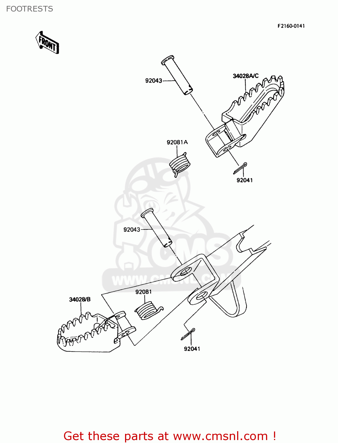 FOOTRESTS KX80-N2 1989 USA CANADA
