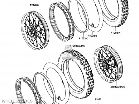 WHEELS/TIRES - KX80-N2 1989 USA CANADA