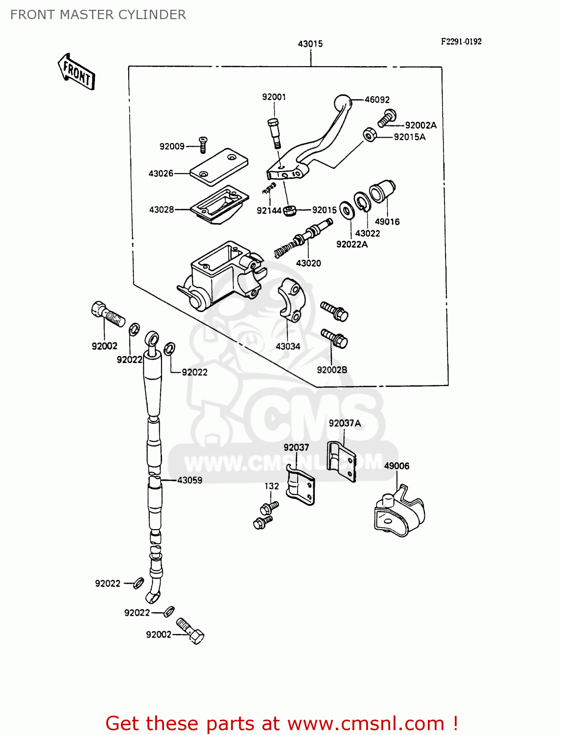 FRONT MASTER CYLINDER KX80-N3 1990 UNITED KINGDOM AL