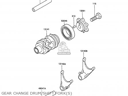 GEAR CHANGE DRUM/SHIFT FORK(S) - KX80-N3 1990 UNITED KINGDOM AL