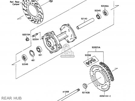 REAR HUB - KX80-N3 1990 UNITED KINGDOM AL