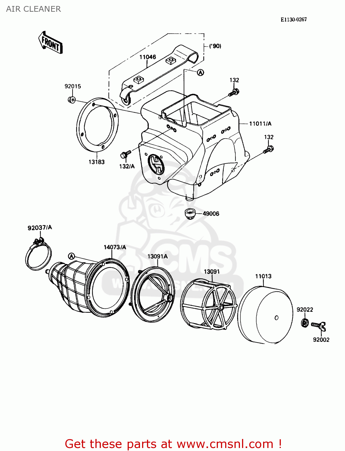 AIR CLEANER KX80-N3 1990 USA CANADA