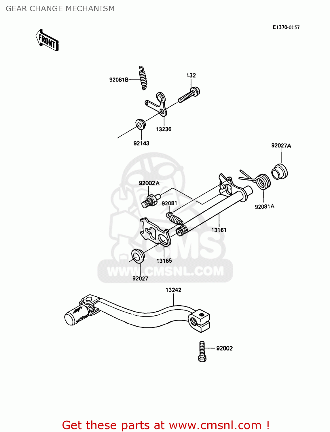 GEAR CHANGE MECHANISM KX80-N3 1990 USA CANADA