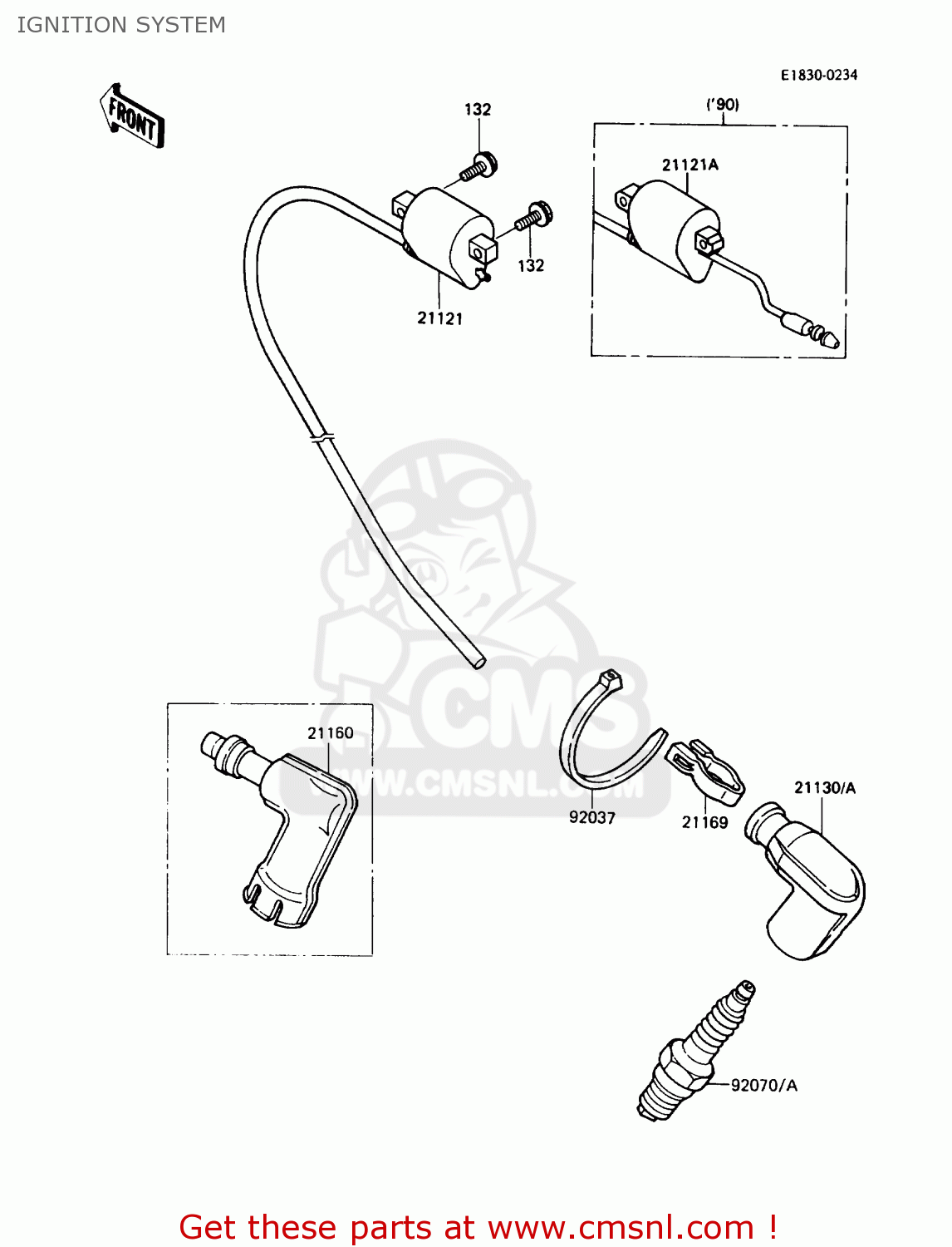 IGNITION SYSTEM KX80-N3 1990 USA CANADA