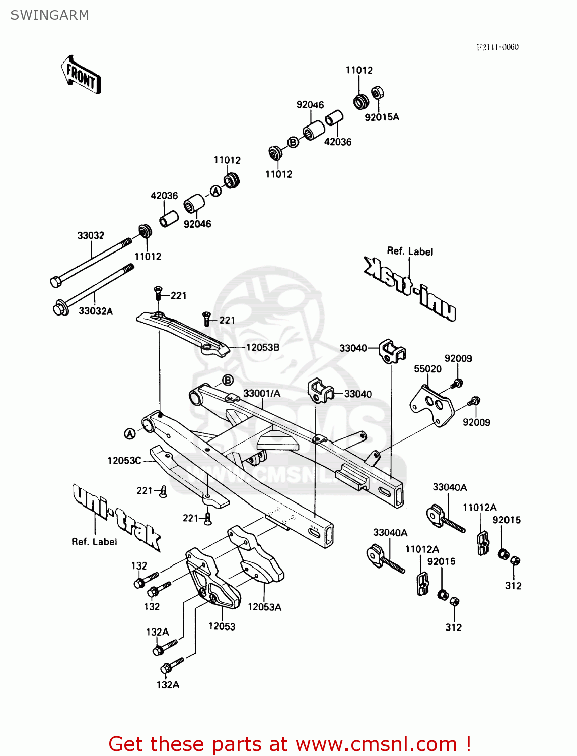 SWINGARM KX80-N3 1990 USA CANADA