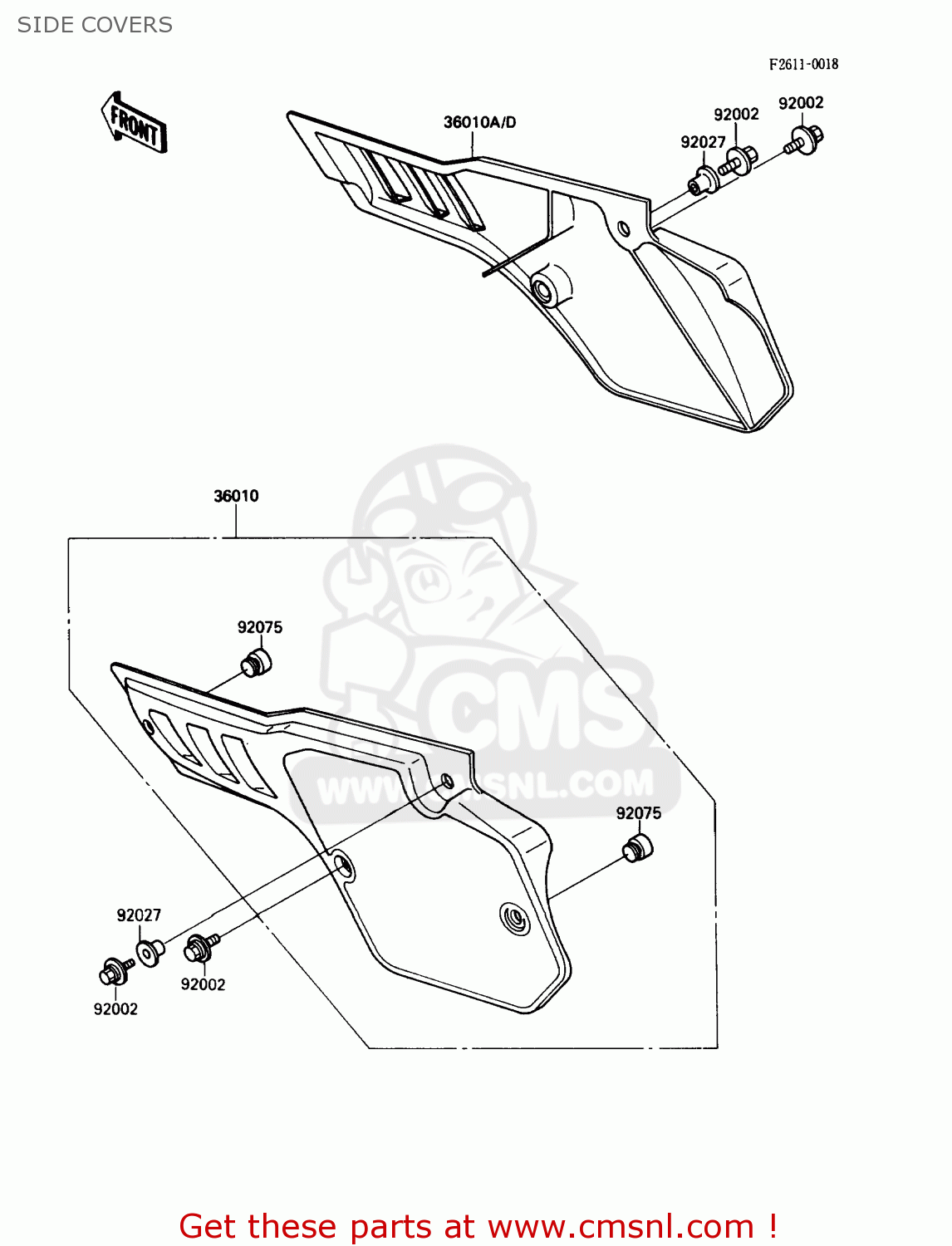 SIDE COVERS KX80-N3 1990 USA CANADA