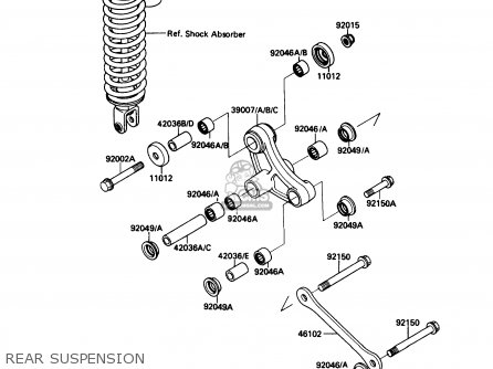 REAR SUSPENSION - KX80-N3 1990 USA CANADA