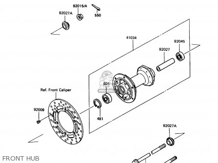 FRONT HUB - KX80-N3 1990 USA CANADA