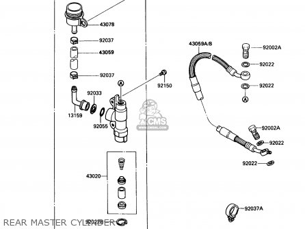 REAR MASTER CYLINDER - KX80-N3 1990 USA CANADA