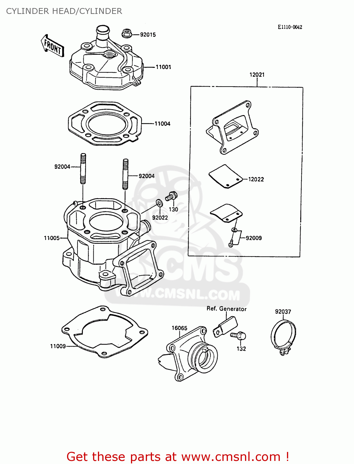 CYLINDER HEAD/CYLINDER KX80-P1 1988 AL