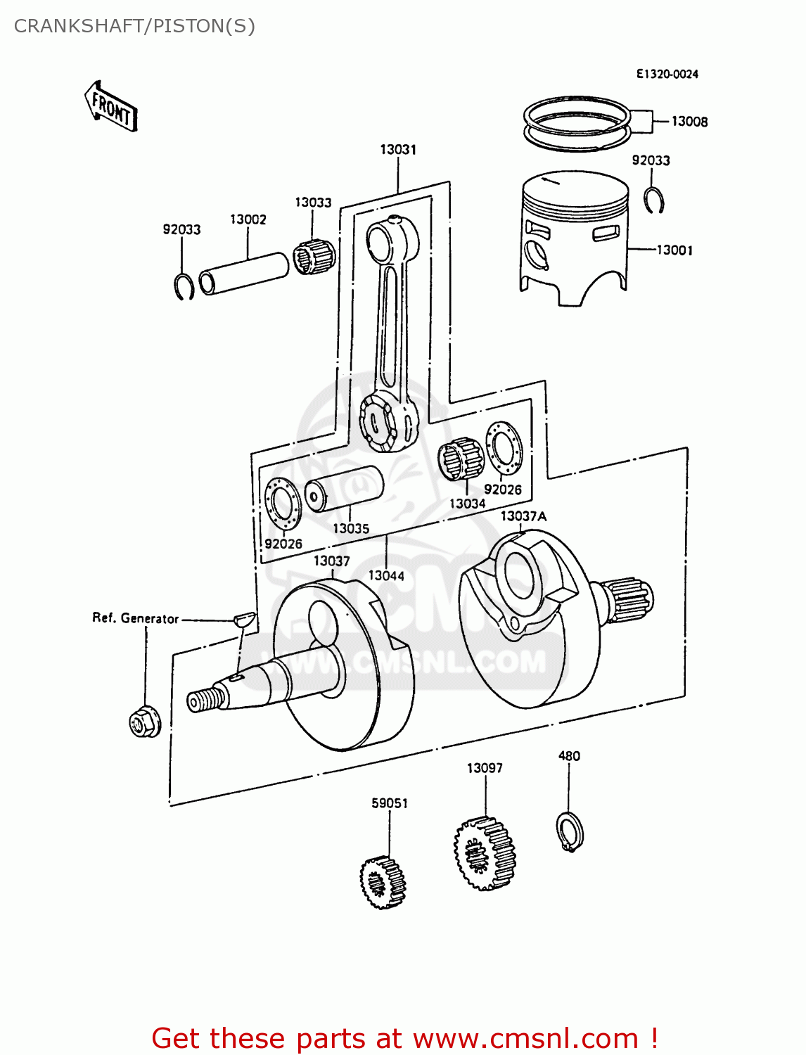 CRANKSHAFT/PISTON(S) KX80-P1 1988 AL