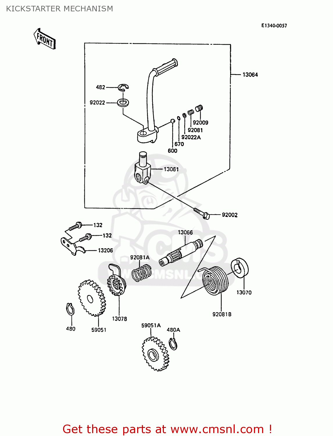 KICKSTARTER MECHANISM KX80-P1 1988 AL