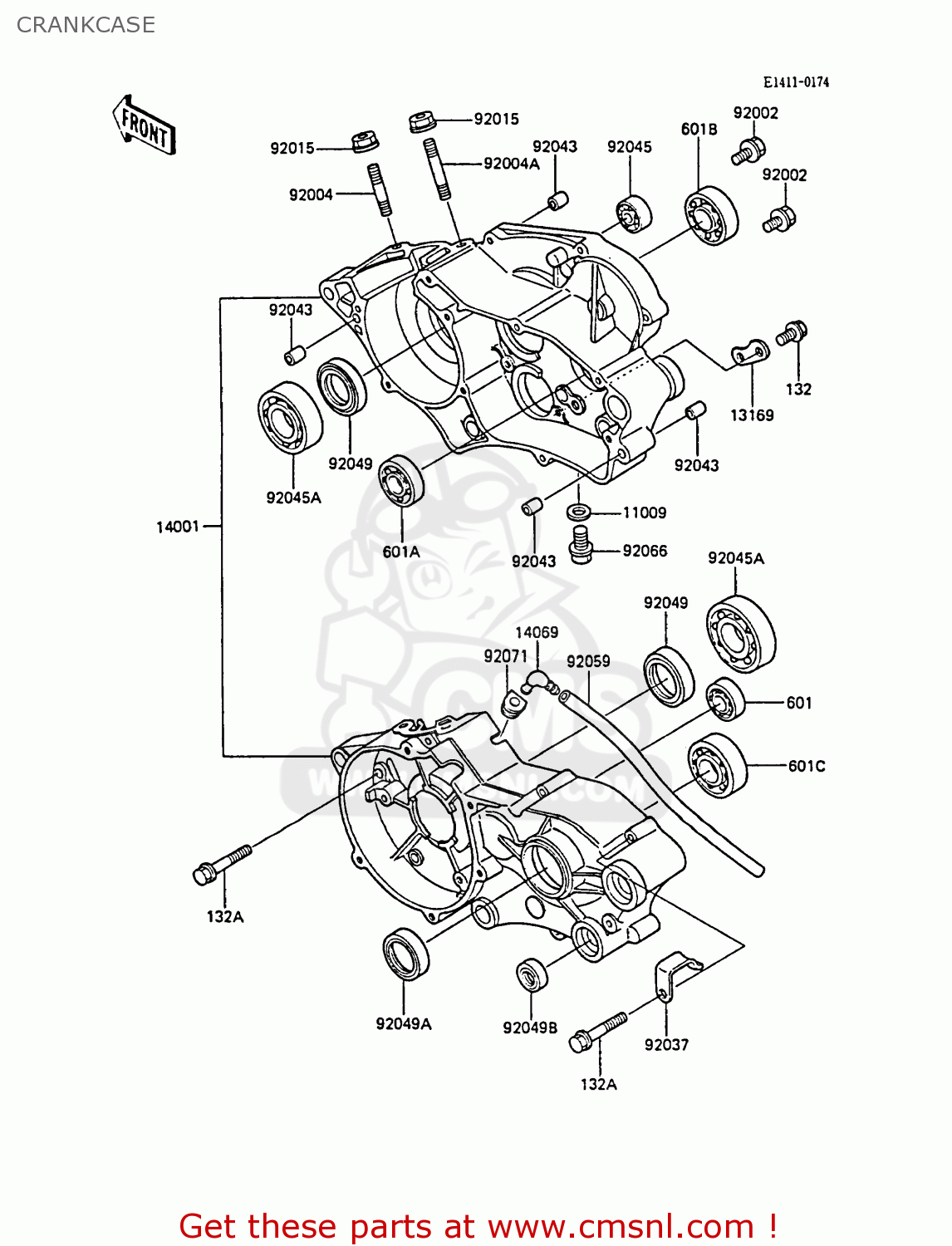 CRANKCASE KX80-P1 1988 AL