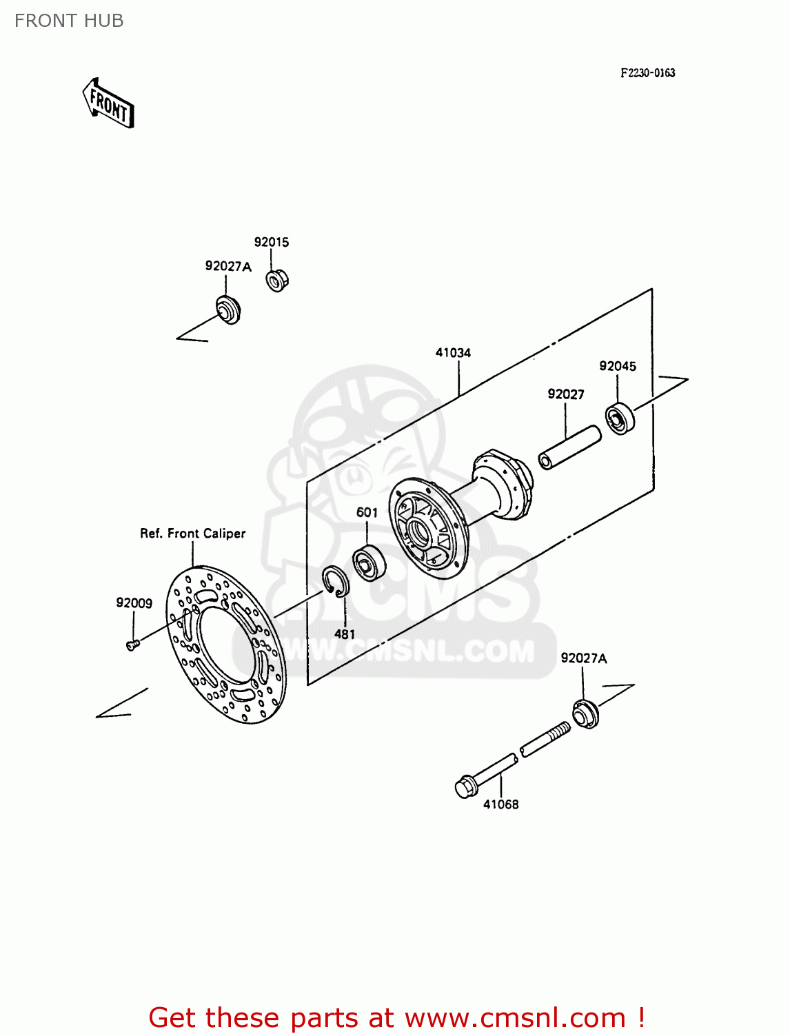 FRONT HUB KX80-P1 1988 AL