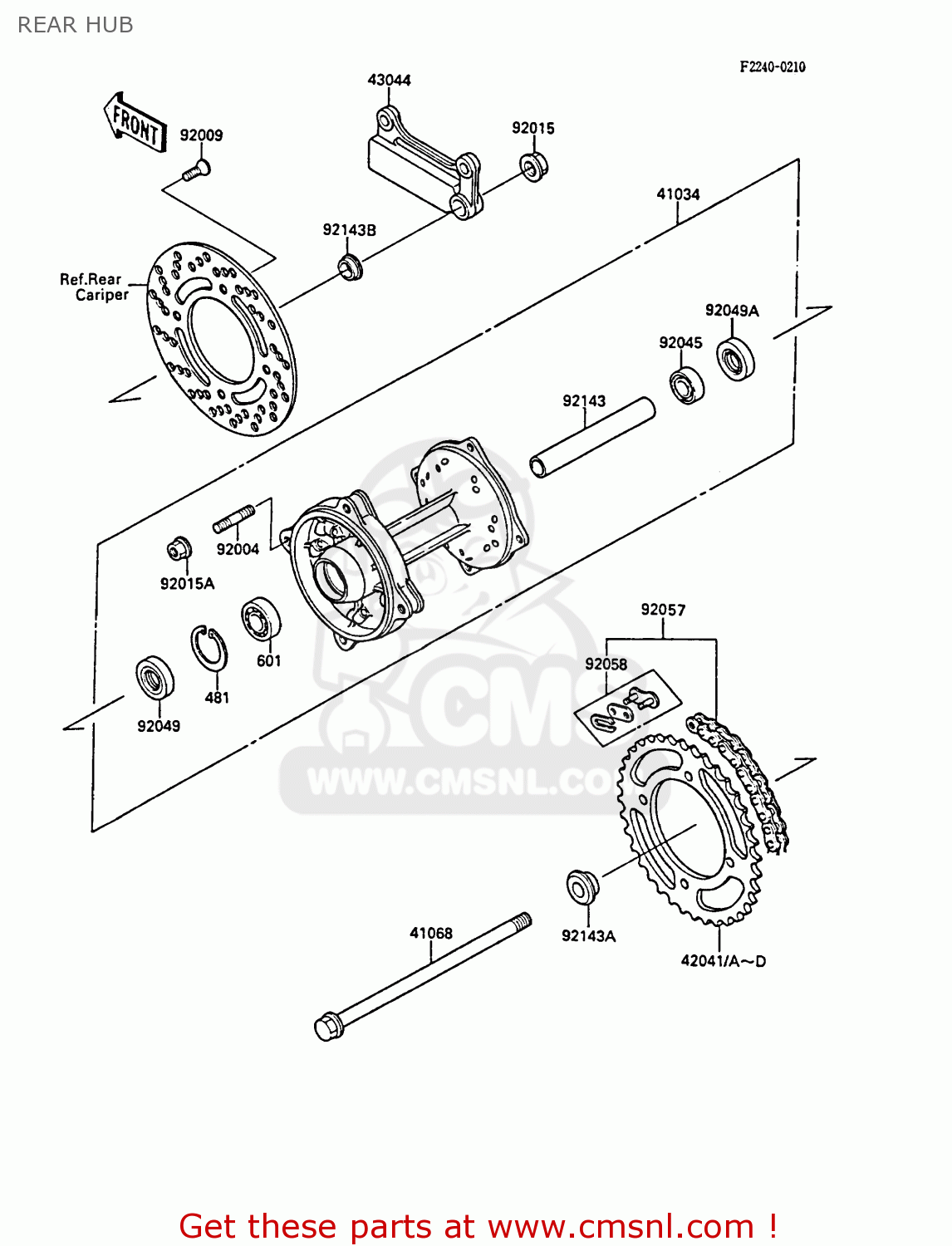 REAR HUB KX80-P1 1988 AL