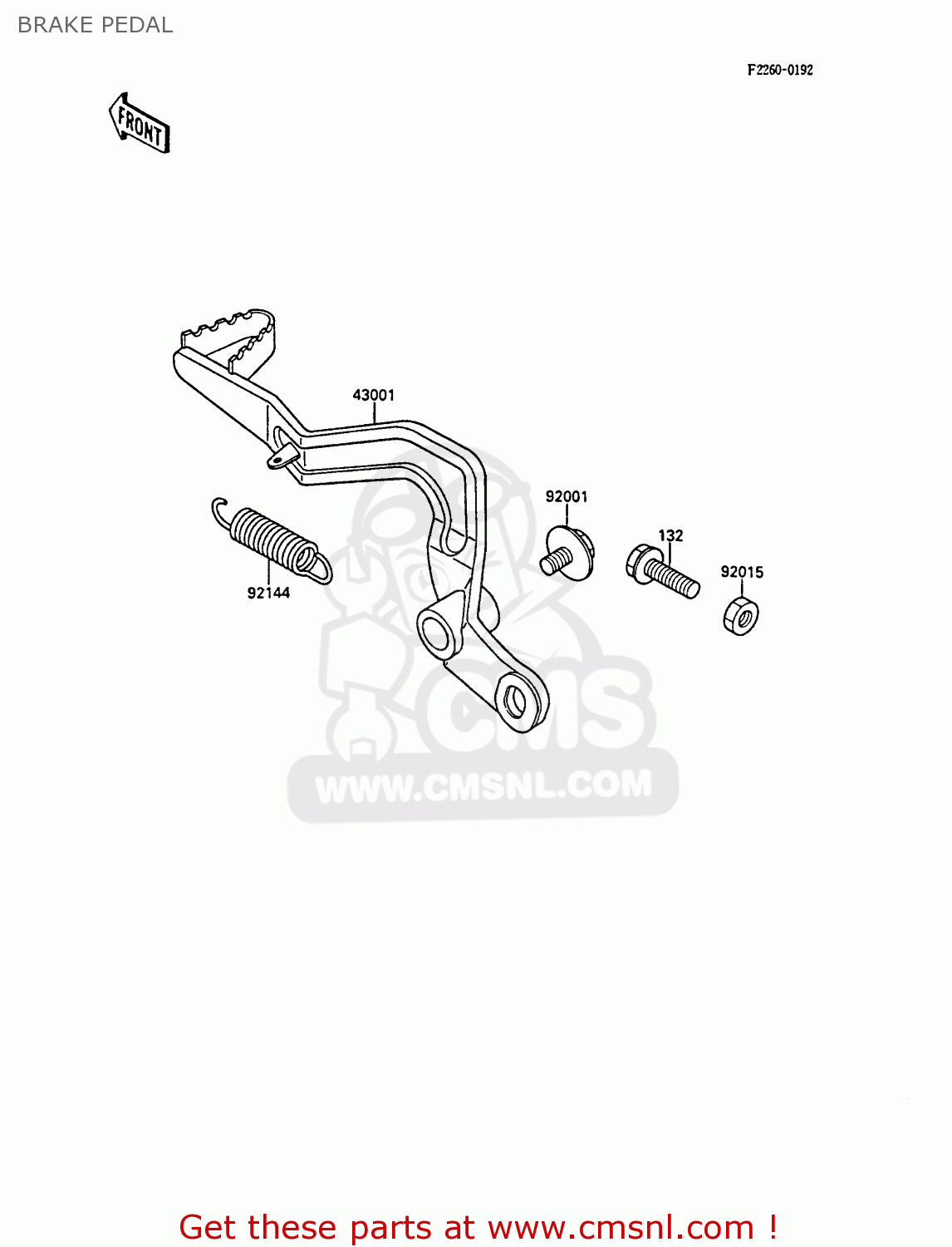 BRAKE PEDAL KX80-P1 1988 AL