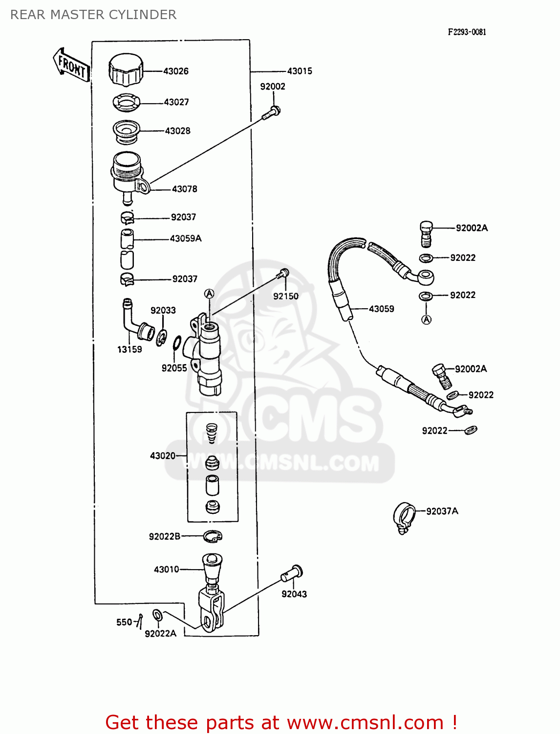 REAR MASTER CYLINDER KX80-P1 1988 AL