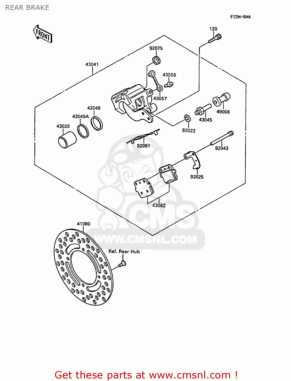REAR BRAKE KX80-P1 1988 AL