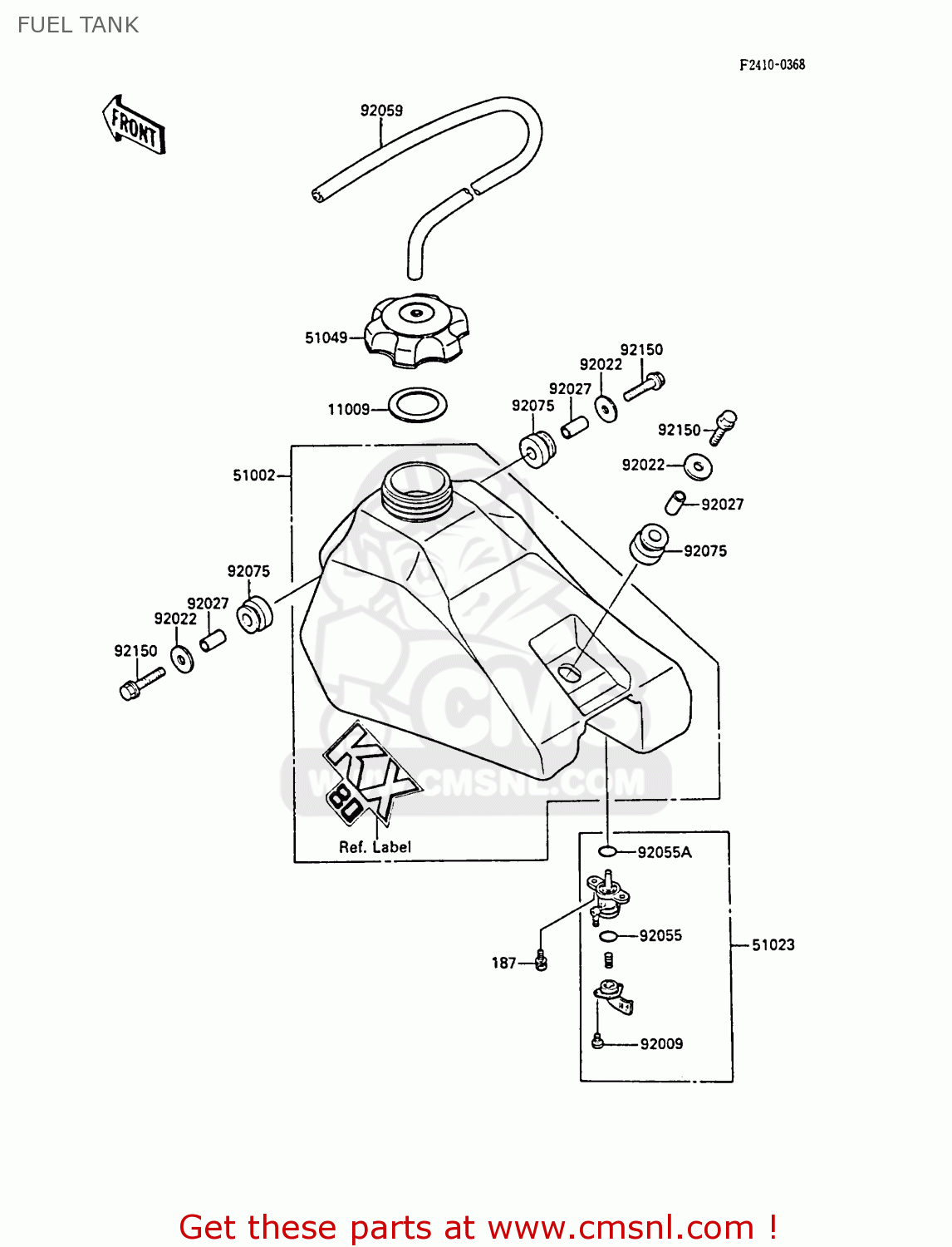 FUEL TANK KX80-P1 1988 AL