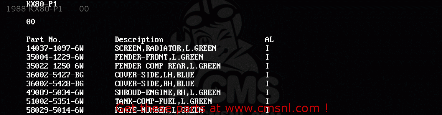 1988 KX80-P1      00 KX80-P1 1988 AL
