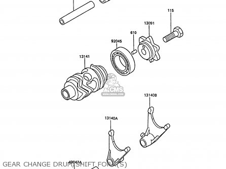 GEAR CHANGE DRUM/SHIFT FORK(S) - KX80-P1 1988 AL