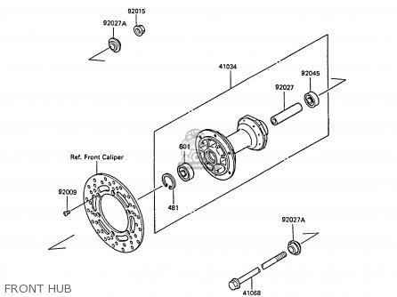 FRONT HUB - KX80-P1 1988 AL