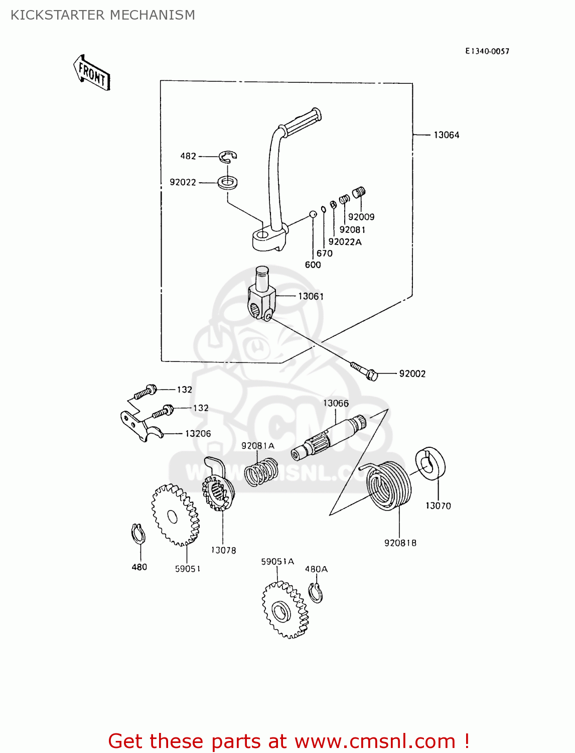 KICKSTARTER MECHANISM KX80-P2 1989 AL