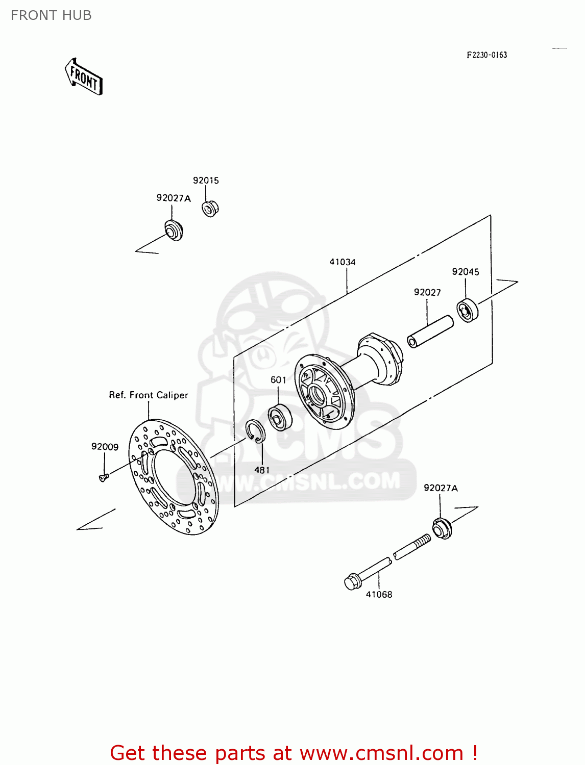 FRONT HUB KX80-P2 1989 AL