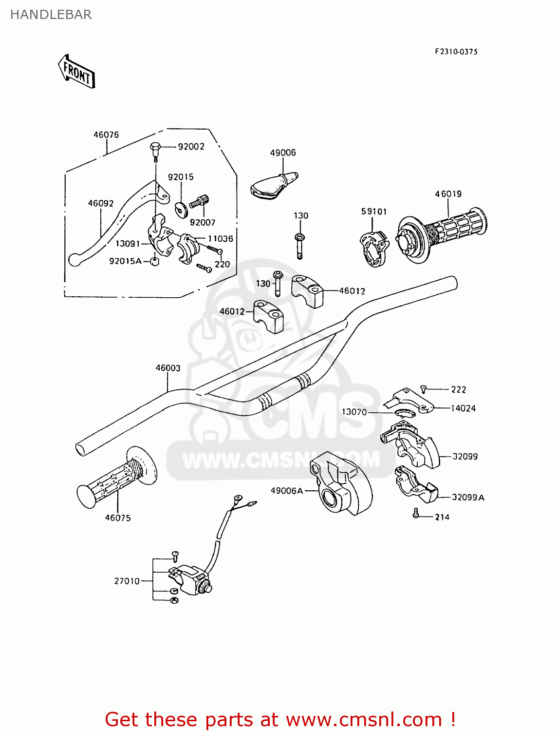 HANDLEBAR KX80-P2 1989 AL