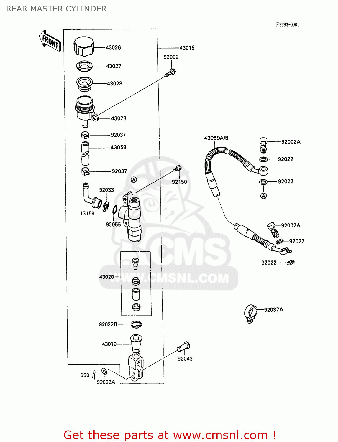 REAR MASTER CYLINDER KX80-P3 1990 AUSTRALIA AL