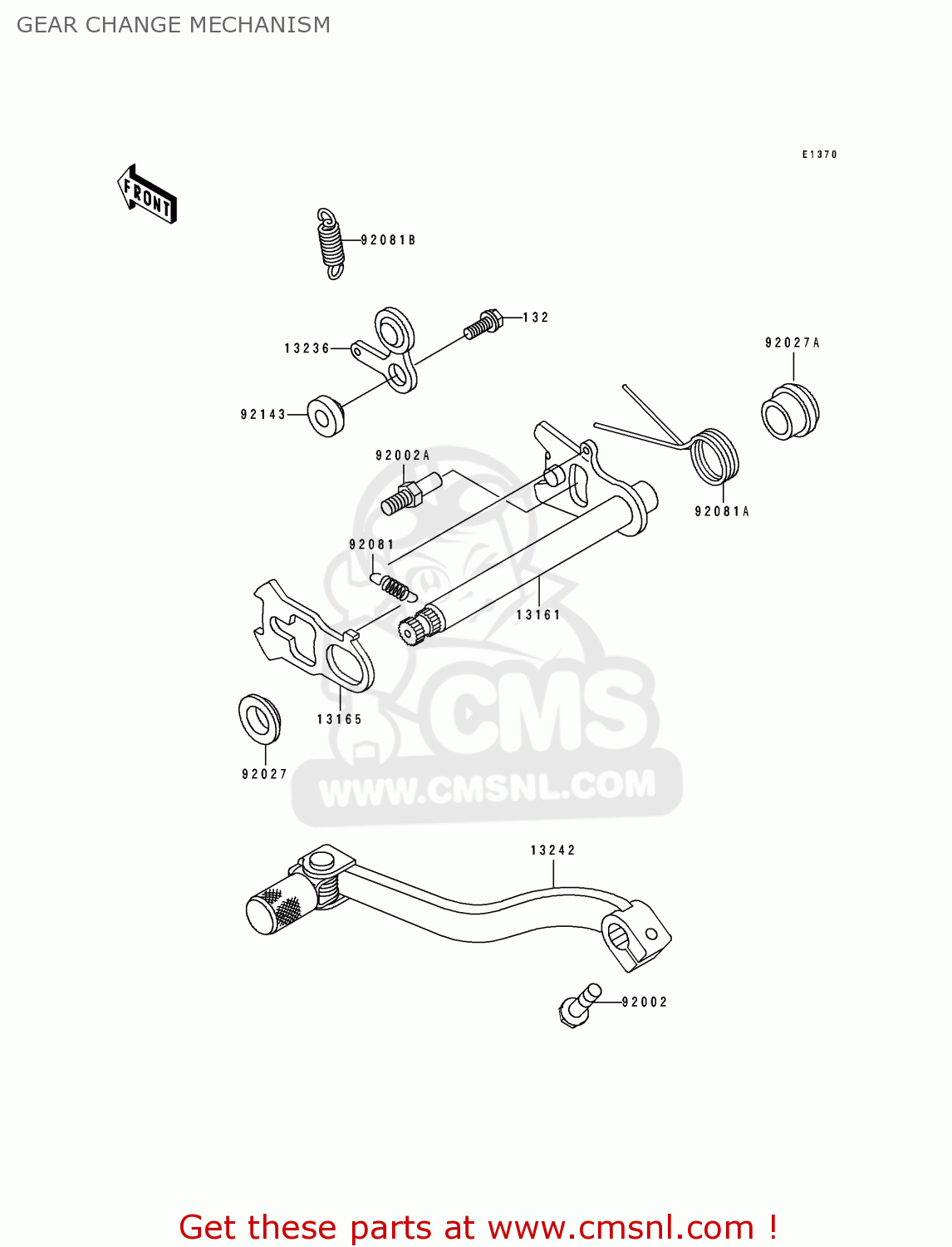 Kawasaki KX80-R1 1991 AL GEAR CHANGE MECHANISM - buy original GEAR ...