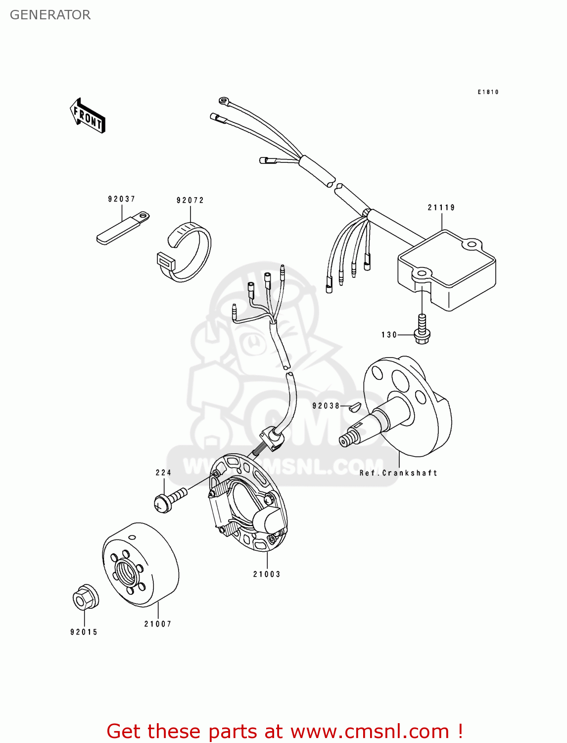 GENERATOR KX80-R1 1991 USA CANADA