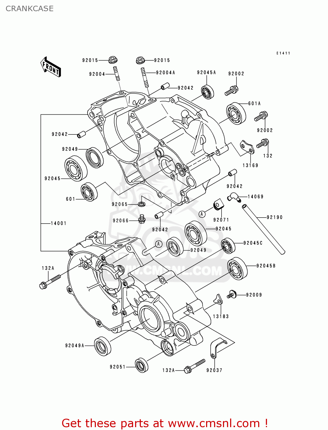CRANKCASE KX80-R2 1992 USA CANADA