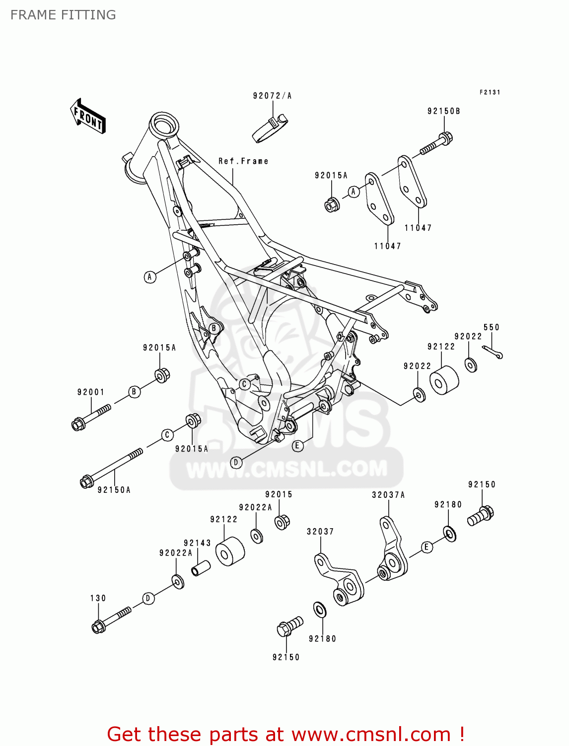 FRAME FITTING KX80-R2 1992 USA CANADA