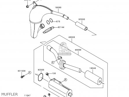 MUFFLER - KX80-R2 1992 USA CANADA