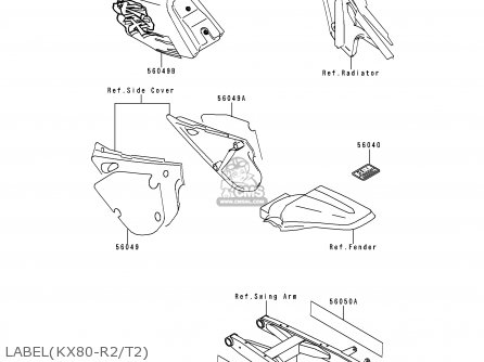 LABEL(KX80-R2/T2) - KX80-R2 1992 USA CANADA