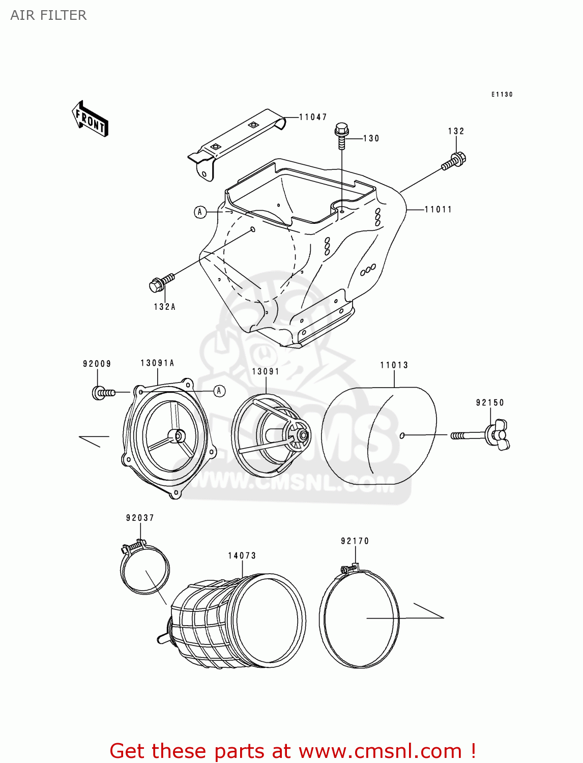 AIR FILTER KX80-R3 1993 USA CANADA