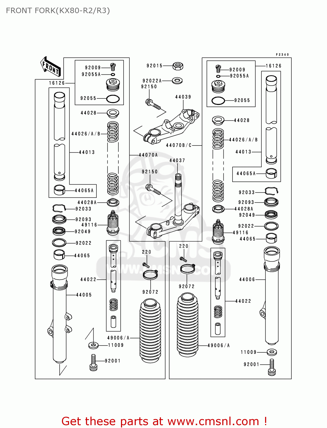 FRONT FORK(KX80-R2/R3) KX80-R3 1993 USA CANADA