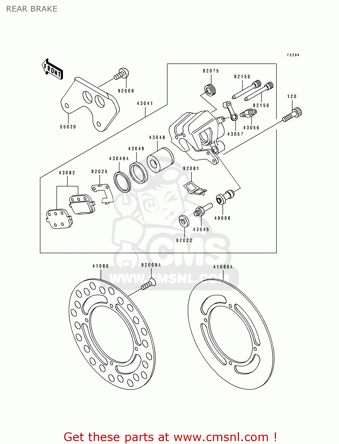 REAR BRAKE KX80-R4 1994 EUROPE