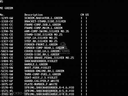 1995 KX80-R5      7F LIME GREEN - KX80-R4 1994 USA CANADA