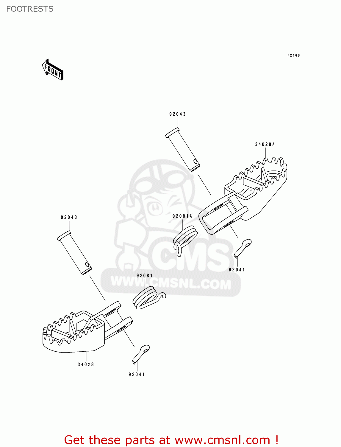 FOOTRESTS KX80-R5 1995 USA CANADA