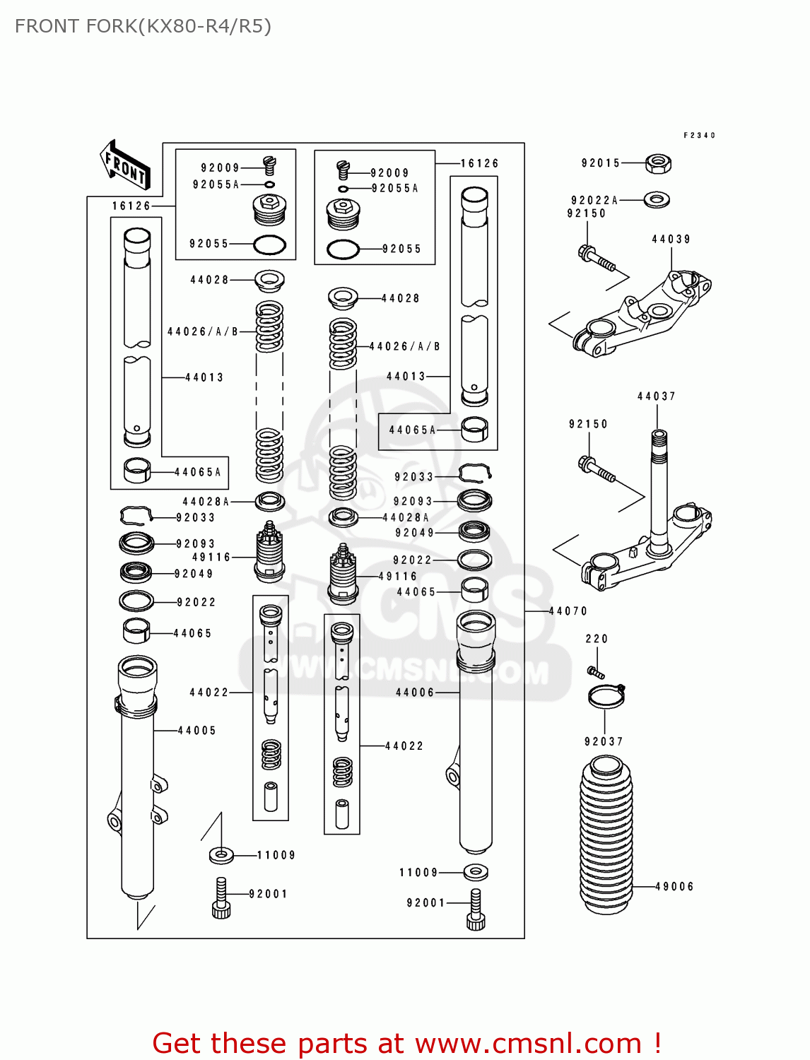 FRONT FORK(KX80-R4/R5) KX80-R5 1995 USA CANADA
